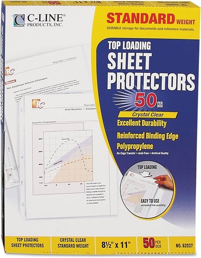 [LI62037] C-Line Sheet Protectors Std CLEAR 50pk