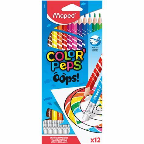 [MA832812] MAPED Erasable Triangular Coloured Pencils 12s