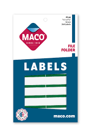 [MCFFLBGR] Maco File Folder FF-L6 GREEN Labels 248s - (18/bx)