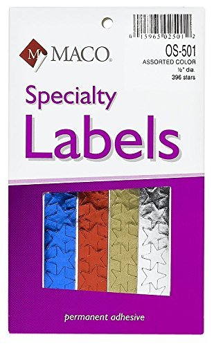 [MCSTARAS] Asst. Color OS-501 Foil Stars 1/2" 396's