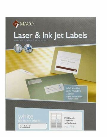 [MLFF31] LASER F/Folder Label White L/S Sheet 1500's