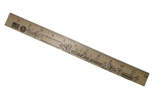 [MO53002] Moon Wooden Ruler "BELIEVE & ACHIEVE"  - (50/bx)