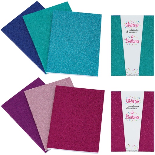 [MR102820] Glitter Notebooks #1028-2030 (Sold Per 3pk)