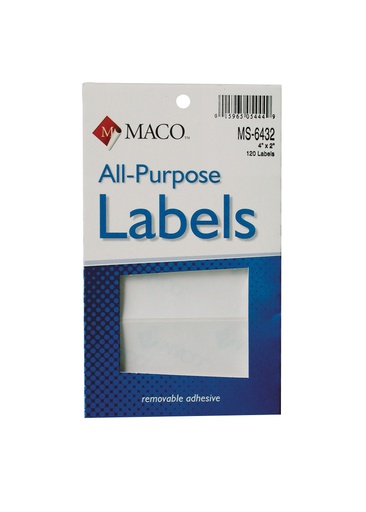 [MS6432] Maco Removable Labels 4x2 120s - (18/bx)