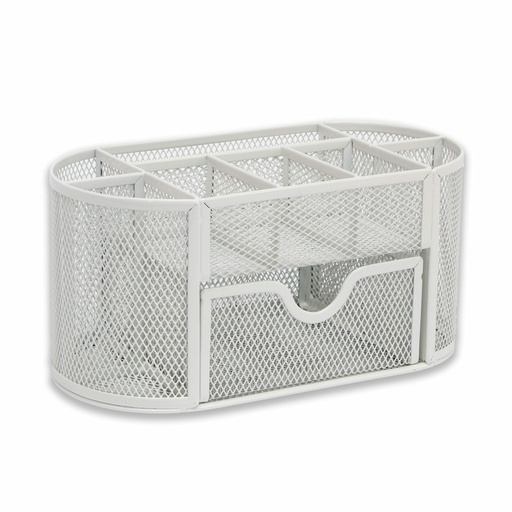 [OCDORGWW] Desk Organizer w/Drawer #MD03 Wiremesh WHITE 