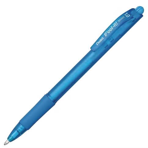 [PEBX420S] Pentel Feel It RETR. 1.0mm SKY BLUE BP Pen - (12/bx)
