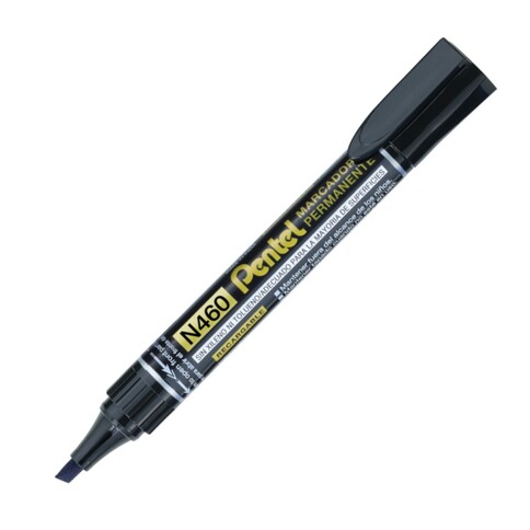 [PEN460BK] Pentel Permanent BLACK Marker Chisel Tip