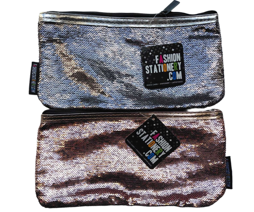 [POC17229] Tiny Sequin ROSE COPPER/SILVER Pencil Case - Sale