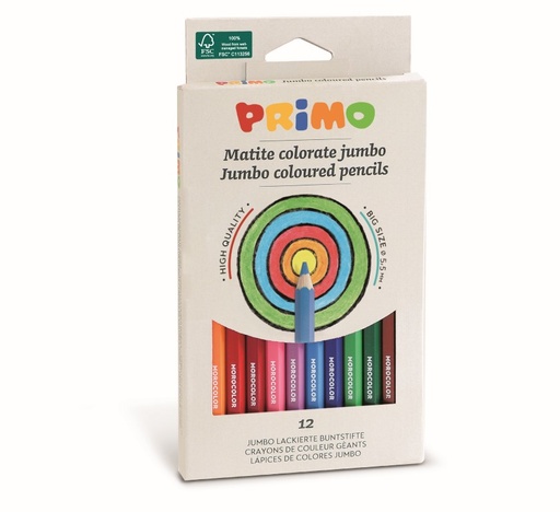 [PR510M12] Primo Pencils Coloured JUMBO 510MAXI12EFSC 12s - (24/ctn)