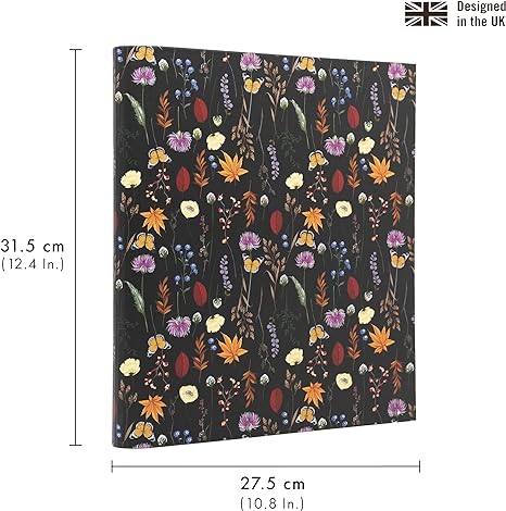 [PU9608BL] PUKKA BLOOM Binder 3 Ring A4 Bloom FLORAL BLACK