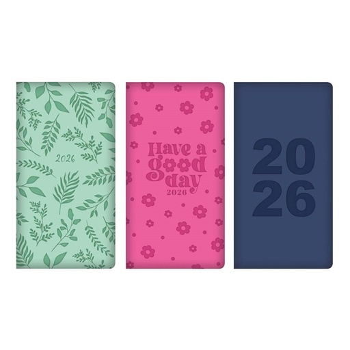 [SD0415FSC] Diary Slim WTV Bright Embossed Inspirational 2026 PU #415FSC