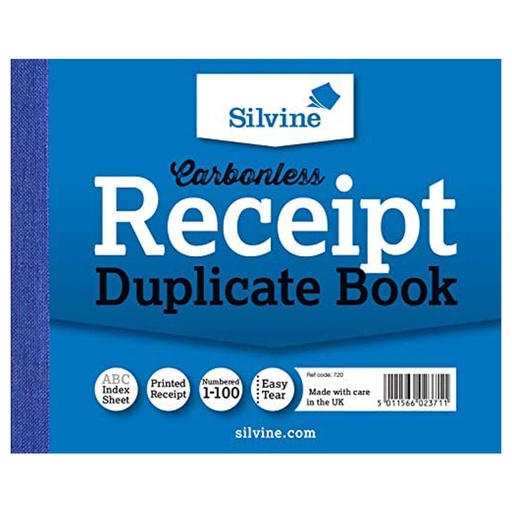 [SD720] Dupl RECEIPT 4x5" CARBONLESS Silvine