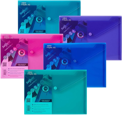 [SE11355] SNOPAKE Polyfile A5 ELECTRA Colors (Singular) - (5/pk)