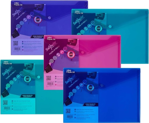 [SE12844] SNOPAKE Polyfile A4 ELECTRA Colors  - (5/pk)