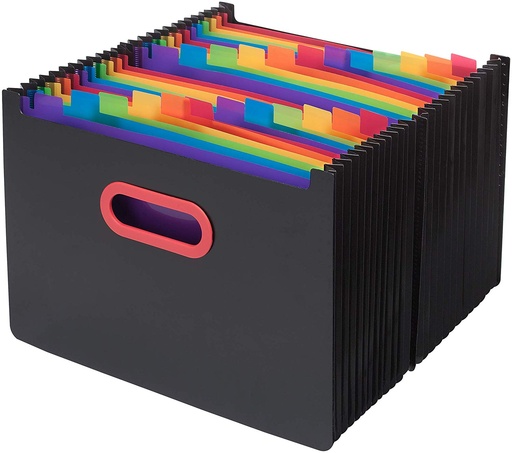 [SE15852] Snopake Desk Expander RAINBOW/BLK A4 24pkt