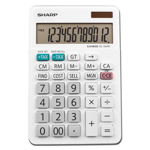 [SHEL334WB] SHARP EL-334WB/W 12-Digit Desktop Calculator