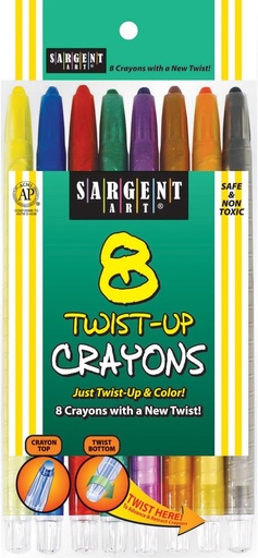 [SRTWIS8] Sargent Art TWIST Up #55-0980 Crayons 8s