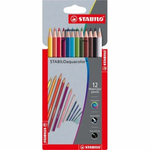 [SSAQUA12] Stabilo Aquacolor #1612-3 Watercolor Pencils 12s