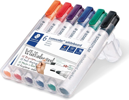 [STWBMK6] Staedtler #351-WP6 Whiteboard Marker 6 Colour Set