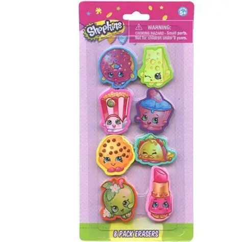 [UPERSHSH] 4214SD* Shaped Eraser 8pk SHOPKINS