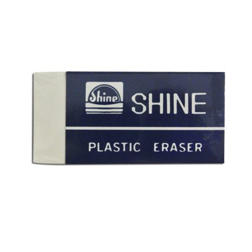 [YK110A] Shine White Plastic Eraser Large/Wide - (12/bx)