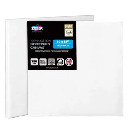 [SD290016] Stretched White 12x12" Canvas Thin Edge #7290016