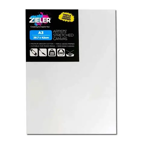[SD292255] Zieler Stretched White A3 Canvas Thin Edge #9292255