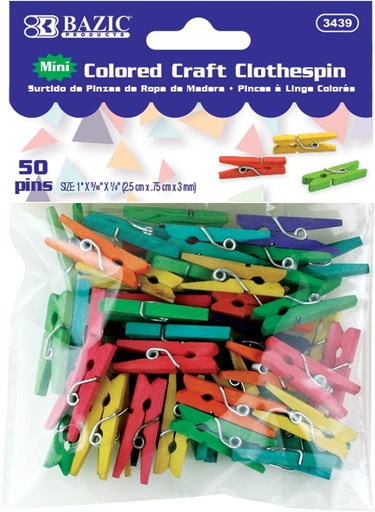 [BZ3439] Bazic Coloured Mini Clothes Pins -  Sale