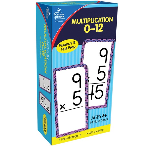 [CD3930] Multiplication 0-12 Flash Cards