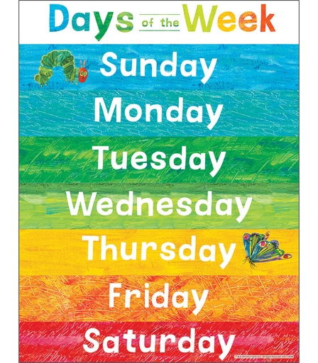 [CDCHARWE] Chartlets "Days of the Week" 17 x 22" - (12/pk)