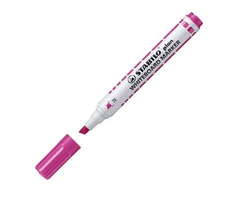 [SS643PI] Plan Whiteboard PINK Chisel Marker - (10/bx)