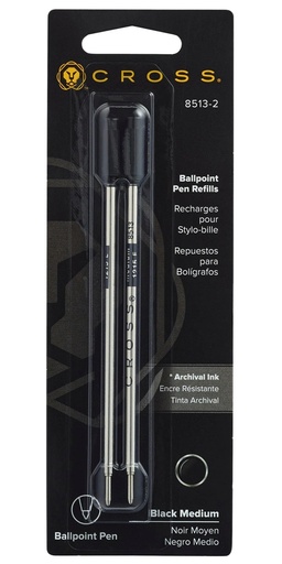 [CR8513] Cross Ball Point BLACK MEDIUM Refill (Sold As 2pk) 