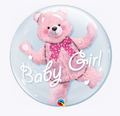[SD29488Q] Qualatex 24" Baby Pink Bear Double Bubble Balloon