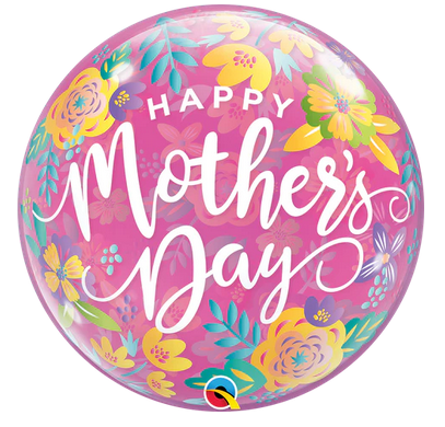 [SD17420Q] Qualatex 22" Mother's Day Floral Bubble Balloon