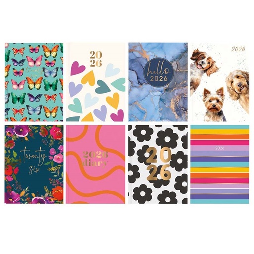 [SD3481FSC] Tallon Diary A5 Week To View (Sale) 2026 (8 Asst Designs) 