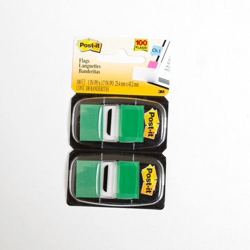 [3MFLAGGN] Post It Tape Flags GREEN #680-GN2 1" X 1.7" - Sold Singular