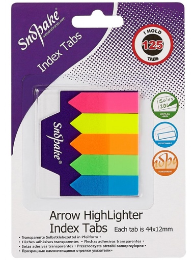 [SE13906] Snopake Arrow Highlighter Index Tabs Asst.