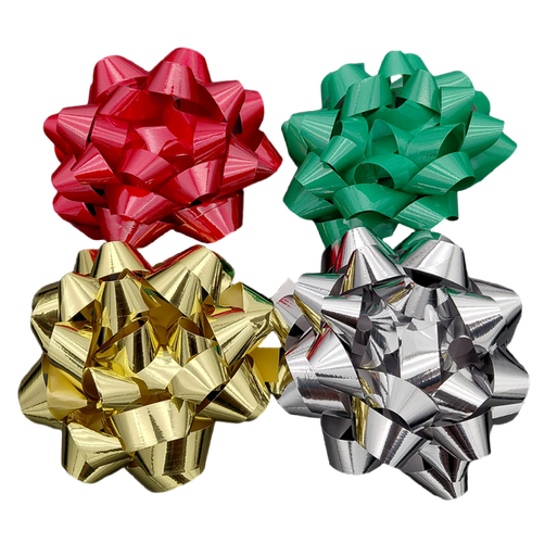 [EXBOW4LA] XMAS Bow Bag Large 4" #BOW4LA (Sold as 4pk)