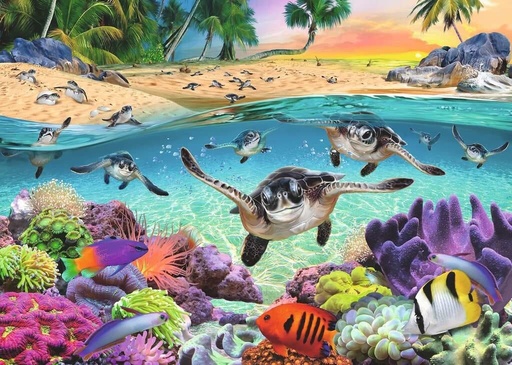 [RU17456] Race of the Baby Sea Turtles 500pc Puzzle 12+