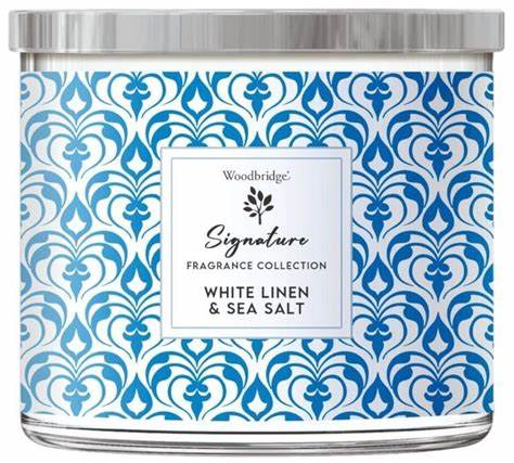 [WOWTT017] Wax Tumbler Candle Jar 410g - WHITE LINEN & SEA SALT