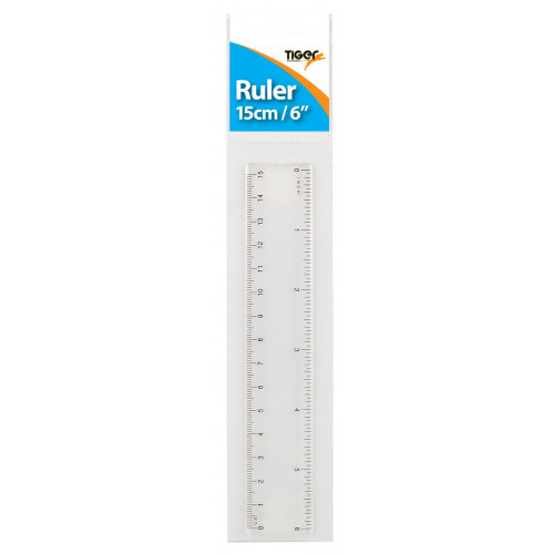 [TS301034] Tiger Ruler Clear 6"/15cm  (12/bx - 576ctn)