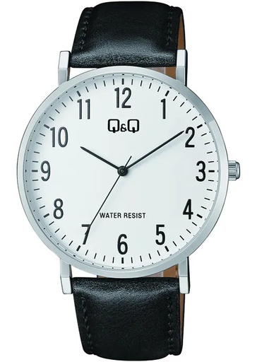 [KTC43A01] Q&Q Analog Boys White Face S/Leather Band Watch #C43A-001PY