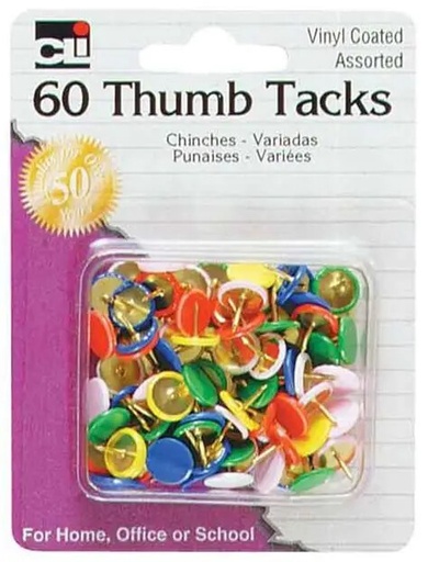 [CLTACKCD] Thumb Tacks Vinyl #80991 Coated 60/Card