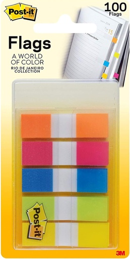 [3M6835CF] Post It Tape Flags 5 Pack #683-5 Asst Colours 