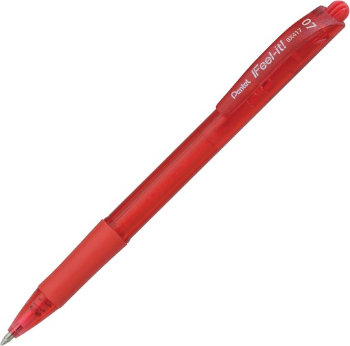 [PEBX417B] Pentel Feel It Retr. 0.7mm RED BP Pen - (12/bx)