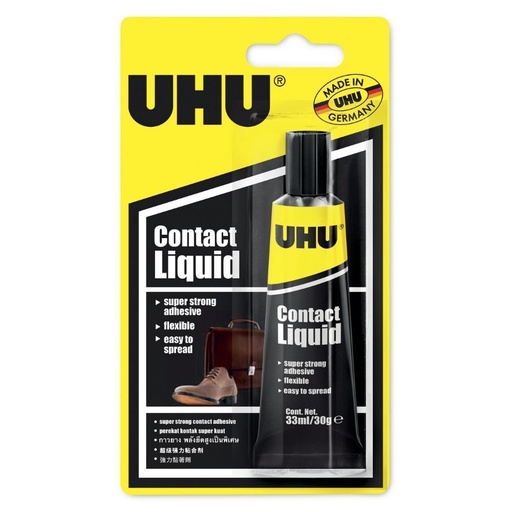 [UHGLUECL] UHU #37625 CONTACT LIQUID Glue 33ml - (10/bx)