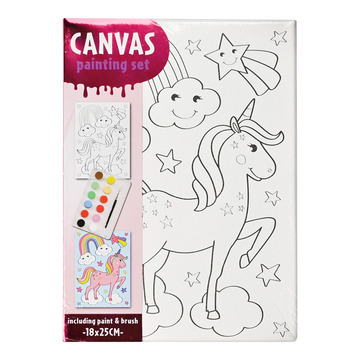 [SDCANVUN] Canvas w/Paint Set 25x20cm - Unicorn - Sale