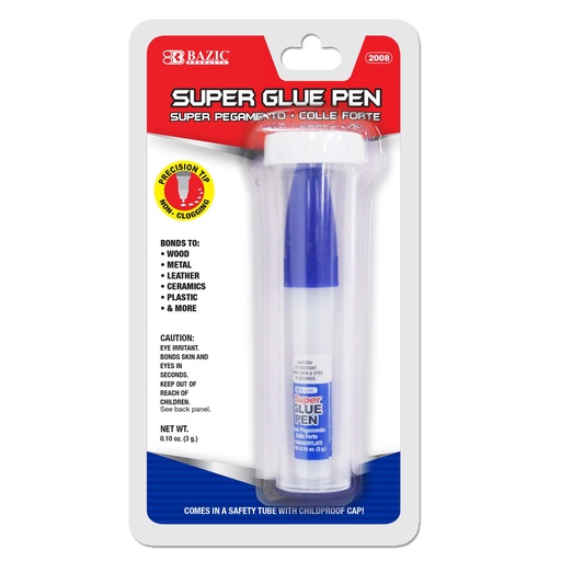 [BZ2008] Bazic Super Glue Pen #2008 with Precision Tip - (24/ctn)