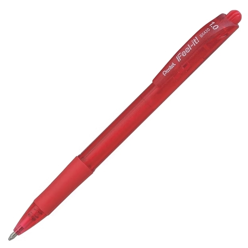 [PEBX420B] Pentel Feel It RETR. 1.0mm RED BP Pen - (12/bx)