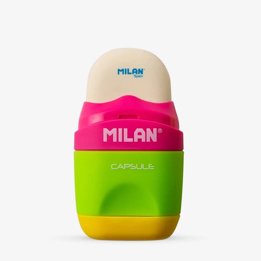 [MI709624] Milan Capsule 1 Hole Tub Sharpener & Eraser #4709624 (Each) - (24/bx)